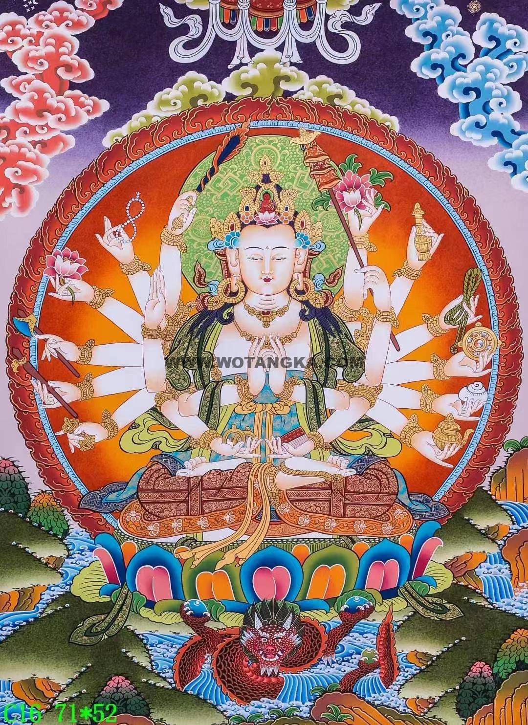 编号138-648376:彩绘唐卡-准提佛母(71*52CM左右)