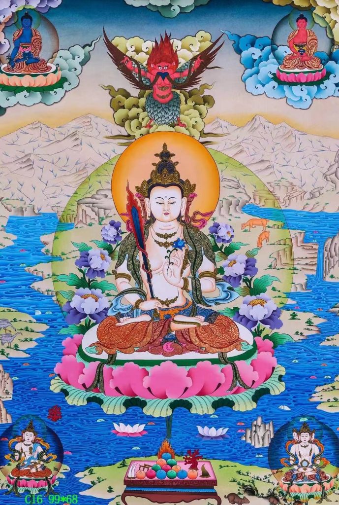 编号138-759015：彩绘唐卡-虚空藏菩萨（73*53CM左右）