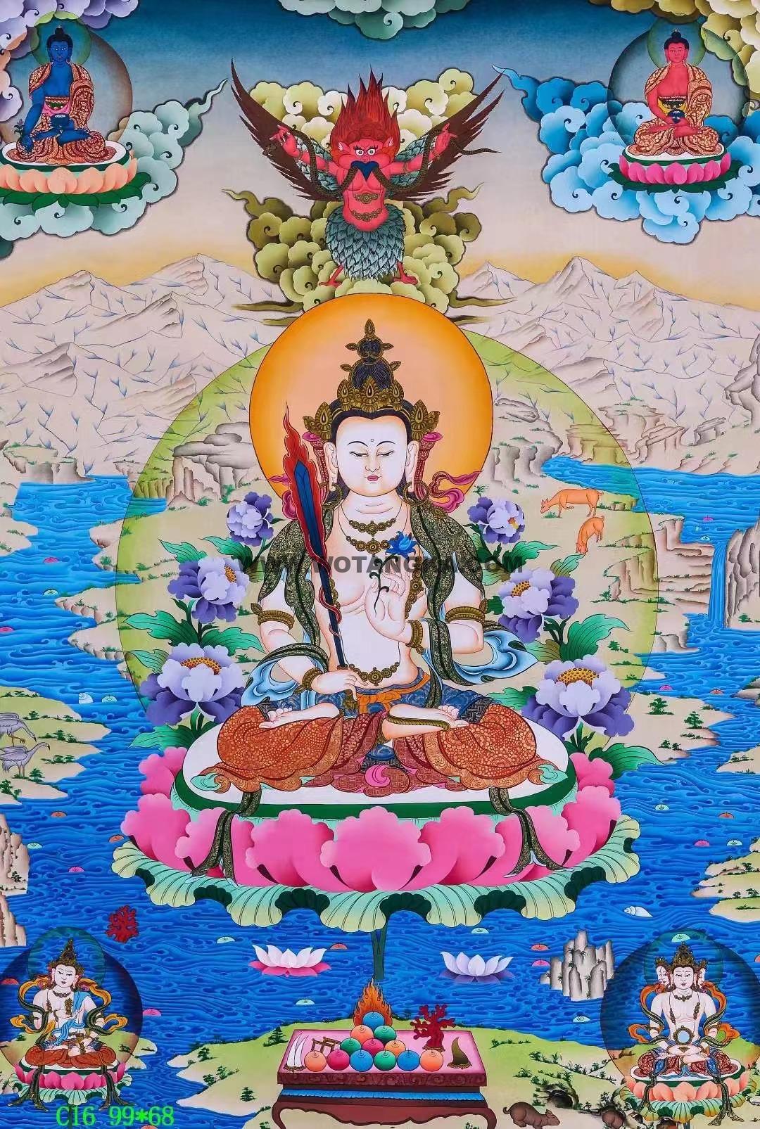 编号138-759015：彩绘唐卡-虚空藏菩萨（73*53CM左右）