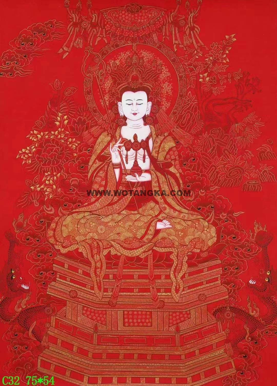 编号138-777314：红金唐卡-地藏王菩萨（75*54CM左右）
