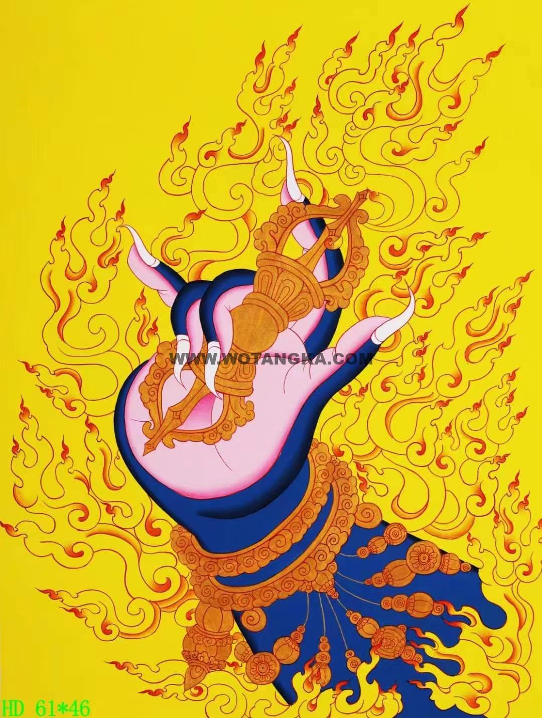 编号138-846044：彩绘唐卡-金刚手菩萨·佛手（61*46CM左右）