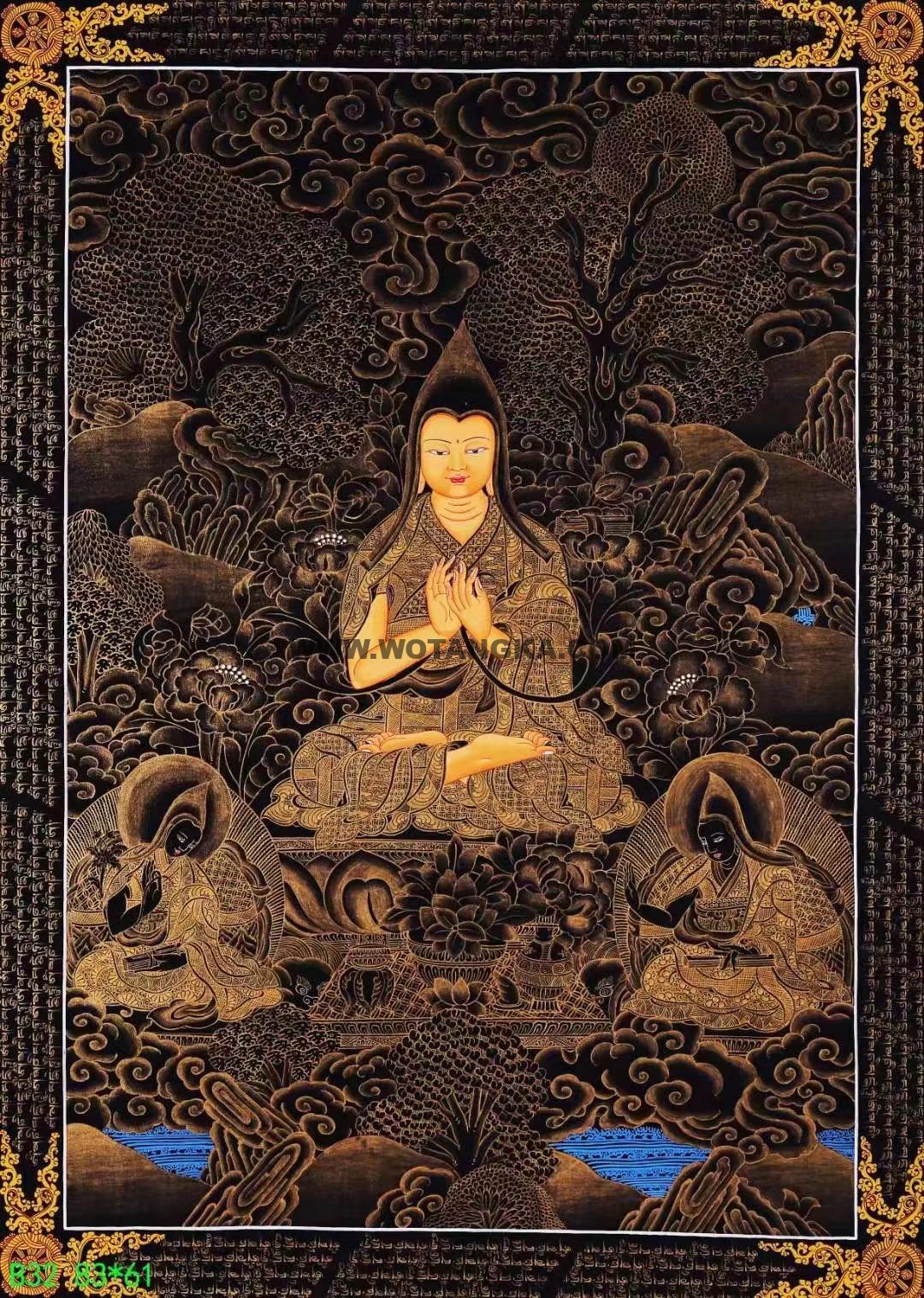编号138-848728：黑金唐卡-宗喀巴（83*61CM左右）