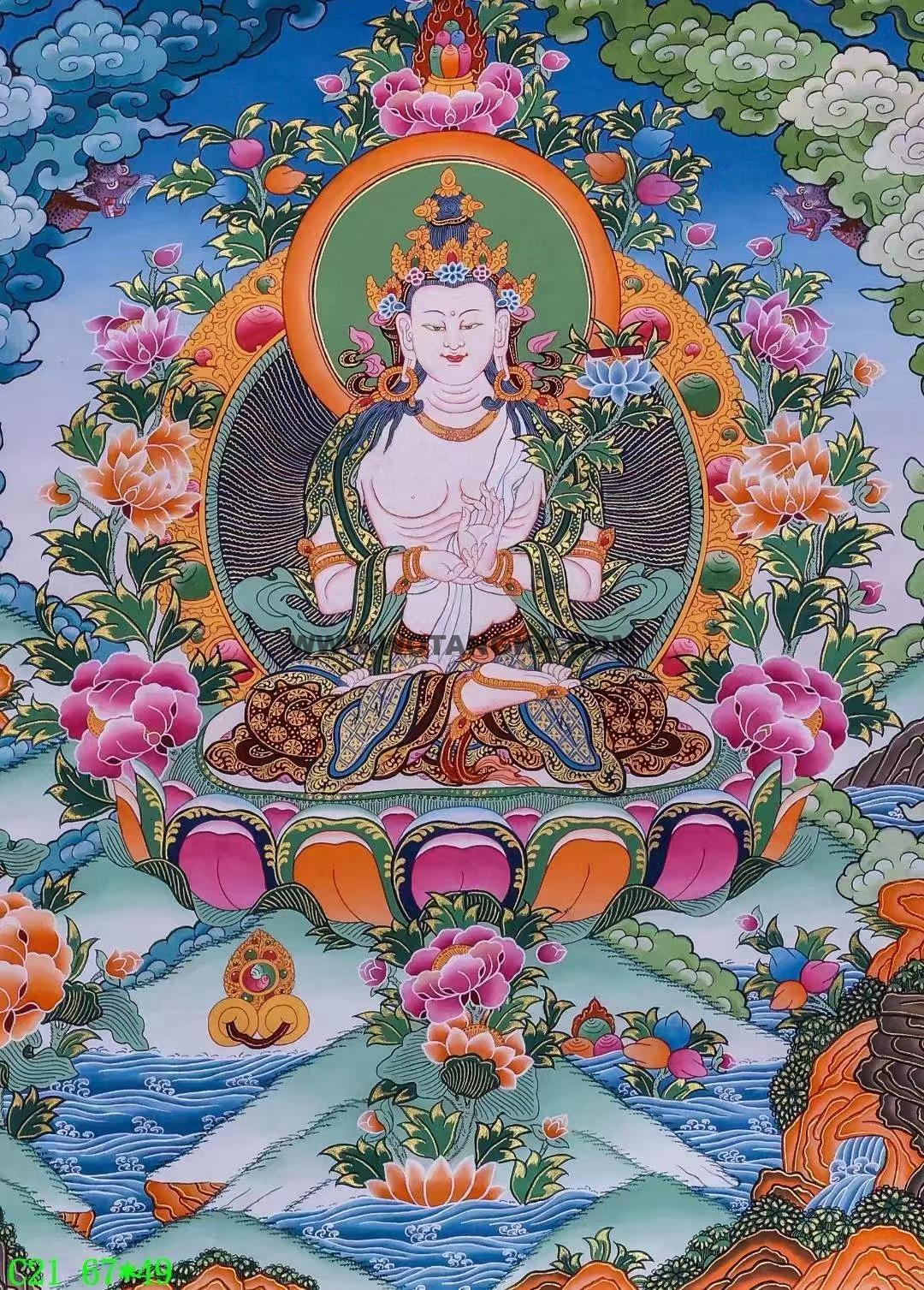 编号138-902550:彩绘唐卡-大势至菩萨(67*49CM左右)