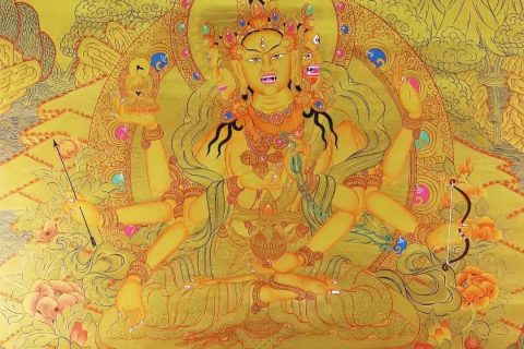 编号138-907494：黄金唐卡-尊胜佛母（100*70CM左右）