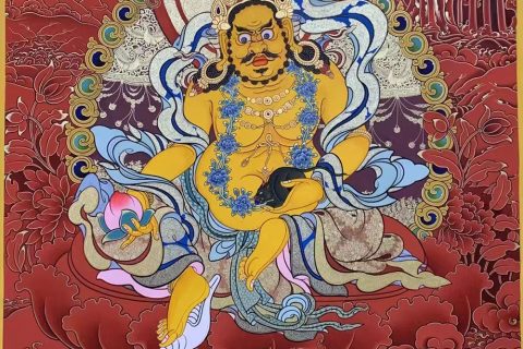 编号188-170987：红金唐卡-黄财神（70*50CM左右）