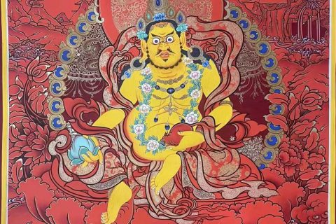 编号188-173668：红金唐卡-黄财神（70*50CM左右）
