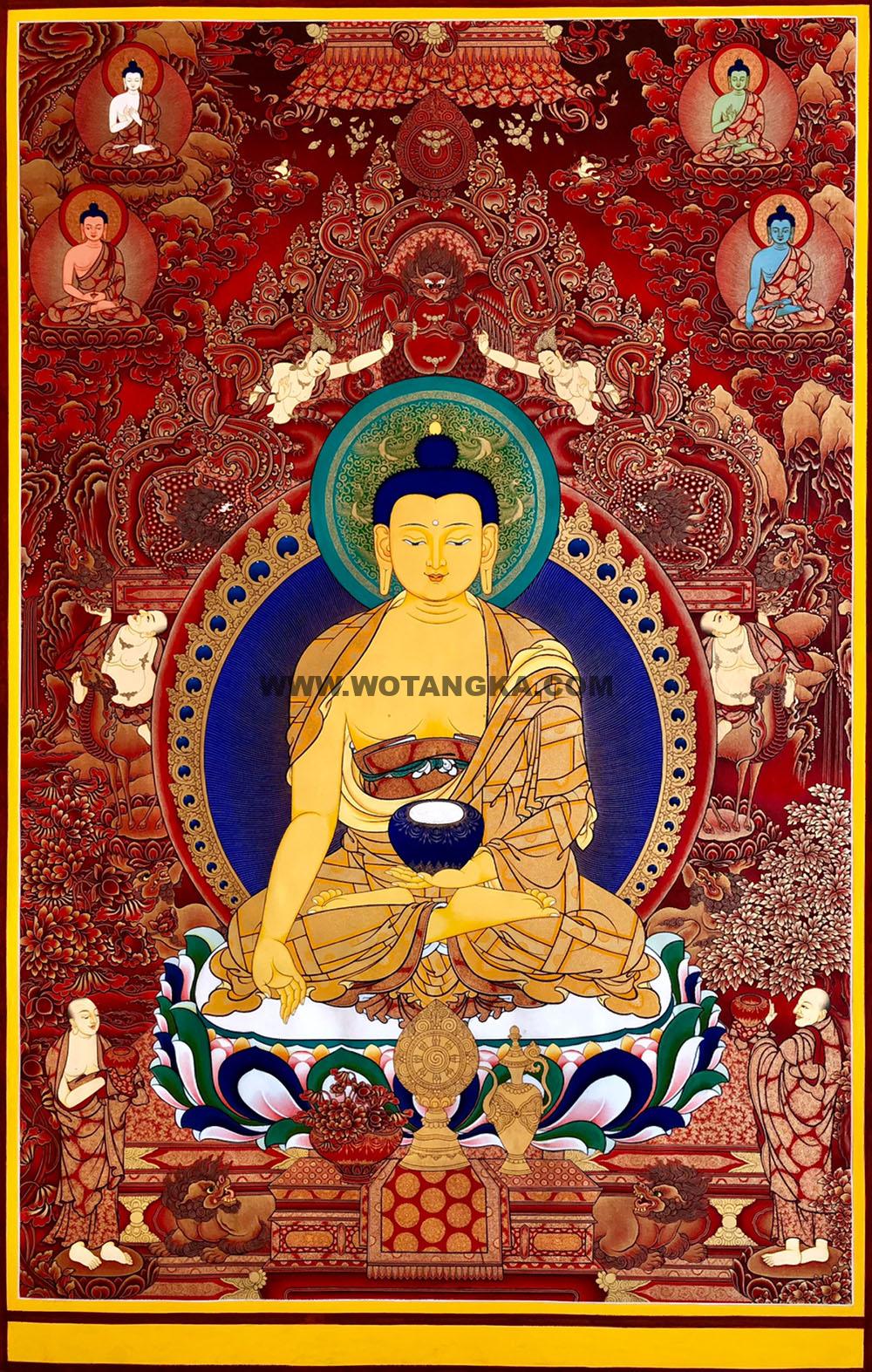 热贡-尕藏·画院：红金唐卡-释迦牟尼佛（100*70CM左右）