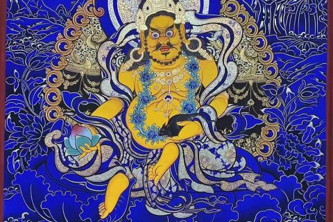 编号188-476076：蓝金唐卡-黄财神（70*50CM左右）