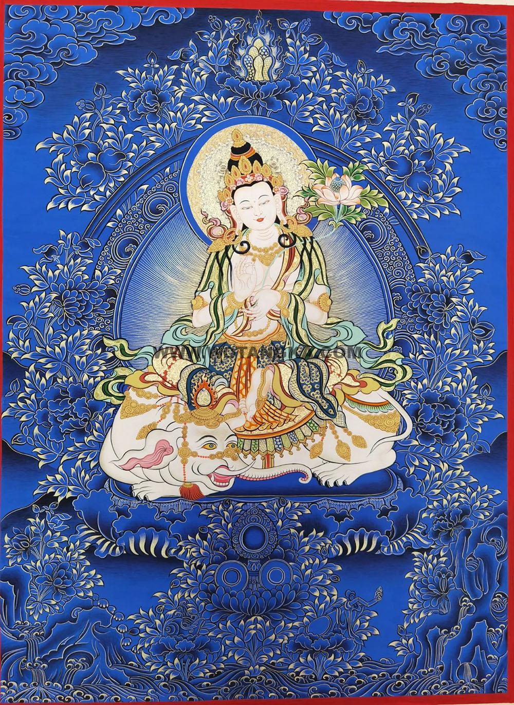 编号188-559048:蓝金唐卡-普贤菩萨(60*45CM左右)