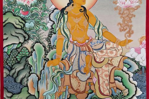 编号188-656427：彩绘唐卡-文殊菩萨（70*50CM左右）
