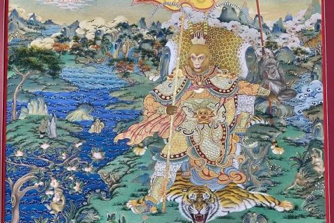 编号188-871970：彩绘唐卡-斗战胜佛·齐天大圣（80*60CM左右）