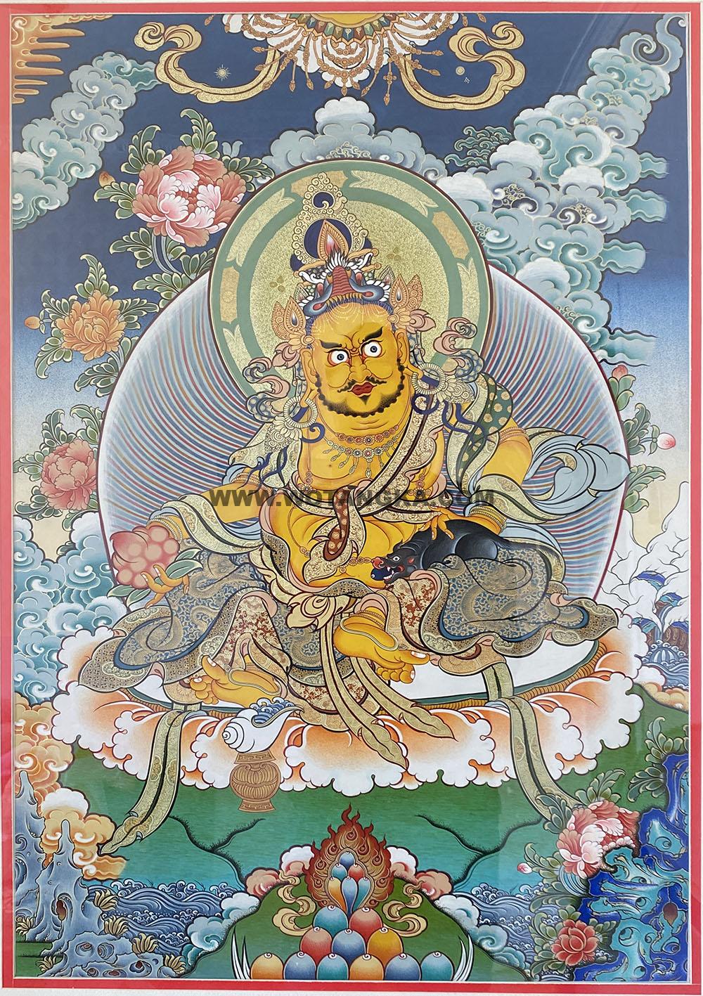 热贡-多吉仁青·画院:彩绘唐卡-黄财神(70*50CM左右)