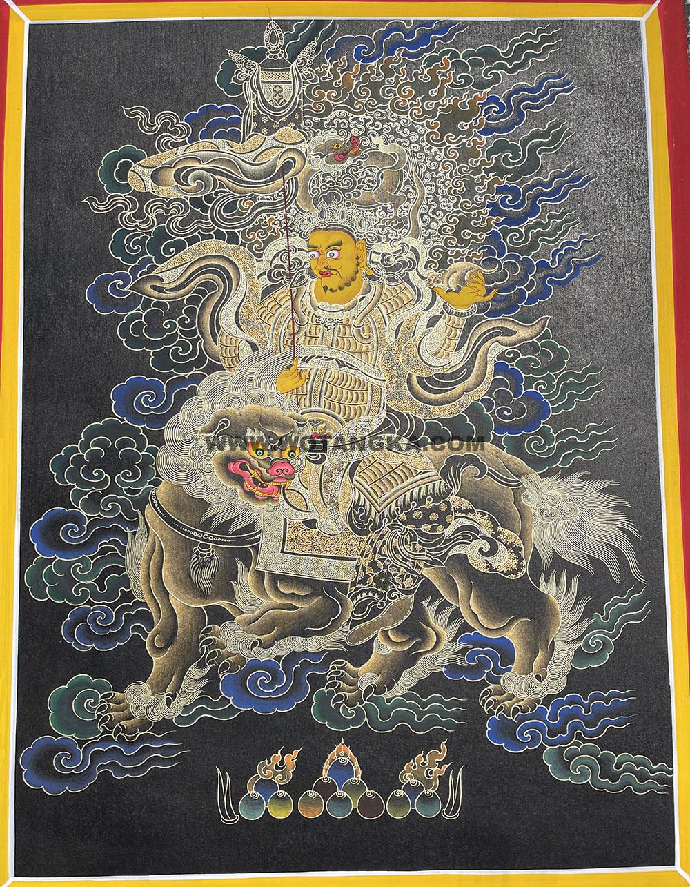 编号188-978770:黑金唐卡-财宝天王(60*40CM左右)