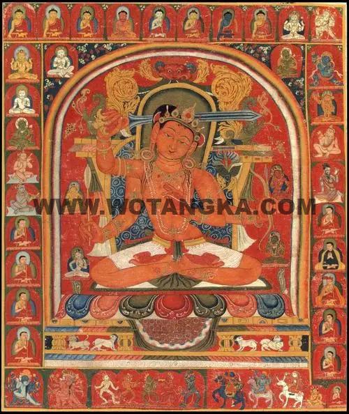 沃唐卡编号AC42016：四臂红文殊