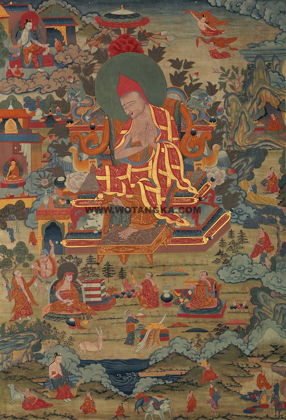 沃唐卡编号AC42655：无著菩萨传记