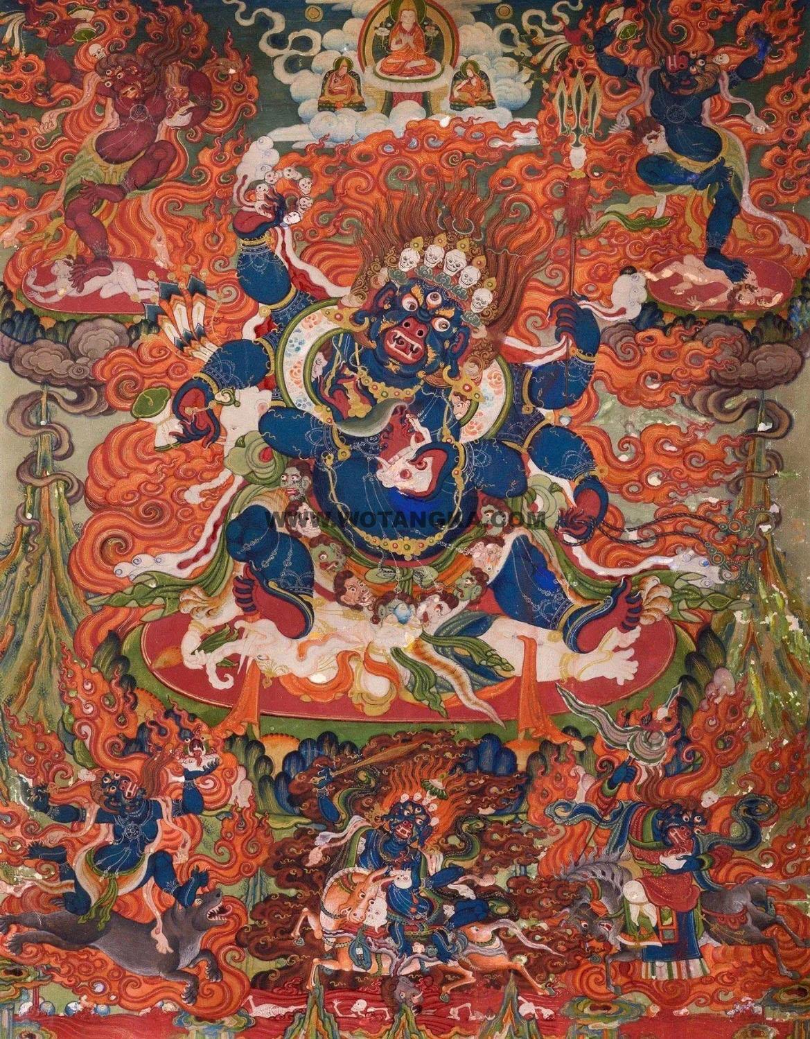 沃唐卡编号AC82921：六臂大黑天