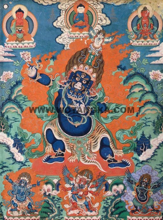 沃唐卡编号AC83585:三身合一忿怒尊马头金刚