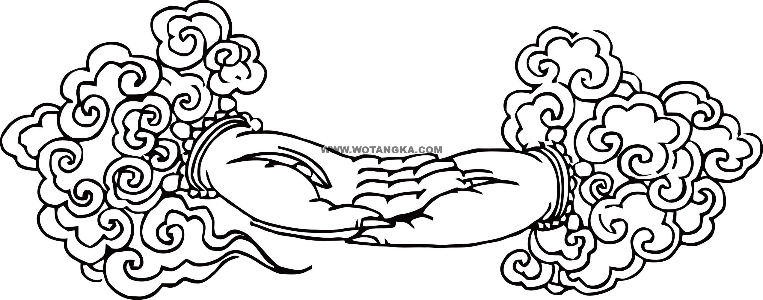 沃唐卡-唐卡白描线稿编号RD18047:如来部·息灾法·总摄千臂手