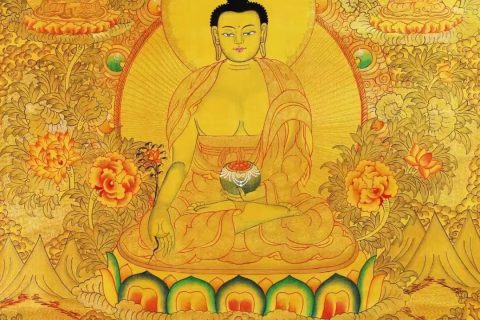 编号138-163126：黄金唐卡-药师佛（75*50CM左右）