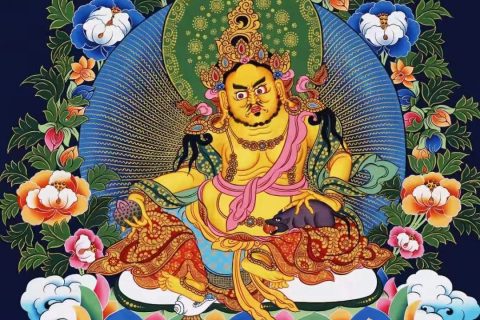编号138-167654：彩绘唐卡-黄财神（61*45CM左右）
