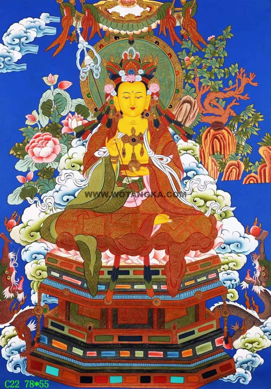 编号138-192979：彩绘唐卡-地藏王菩萨（78*55CM左右）