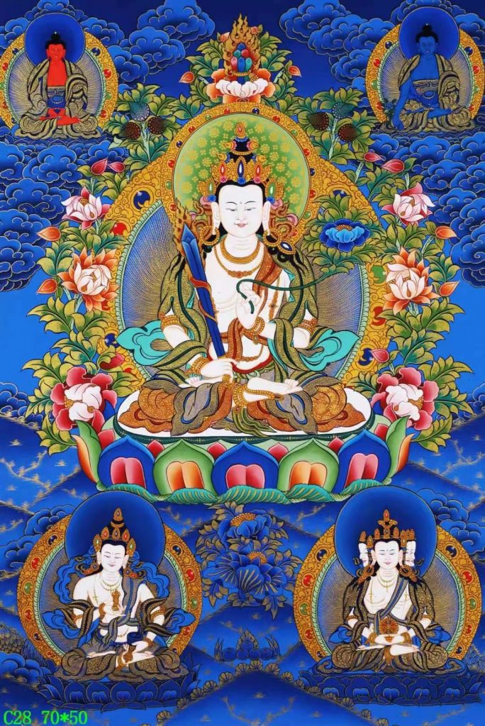编号138-259676：蓝金唐卡-虚空藏菩萨（70*50CM左右）