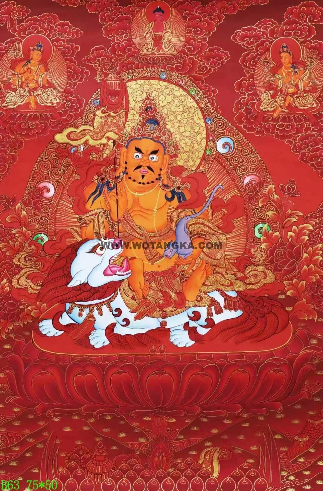 编号138-303621:红金唐卡-财宝天王(75*50CM左右)