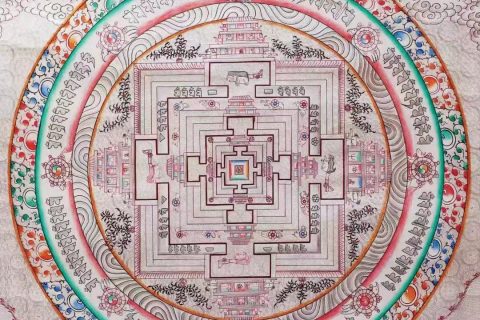 编号138-399147：白银唐卡-时轮金刚坛城（76*50CM左右）