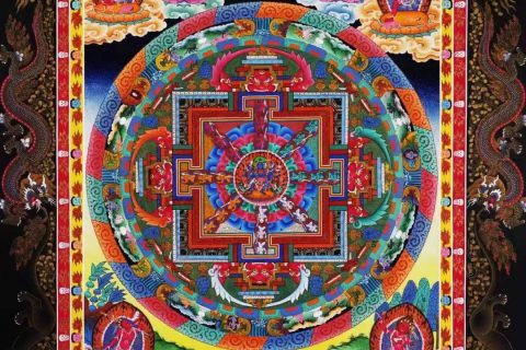 编号138-511695：彩绘唐卡-时轮金刚坛城（75*52CM左右）