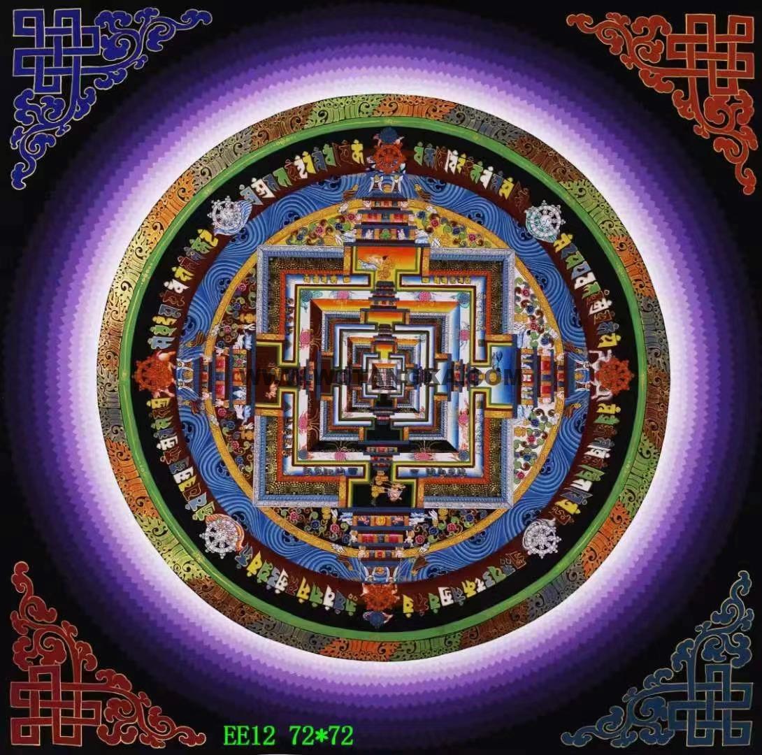 编号138-545763：彩绘唐卡-时轮金刚坛城（72*72CM左右）