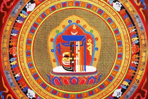 编号138-571234：彩绘唐卡-十相自在坛城（70*70CM左右）