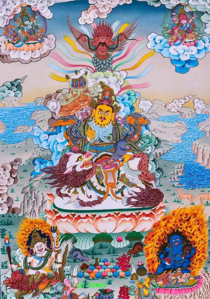 编号138-596621：彩绘唐卡-财宝天王（99*69CM左右）