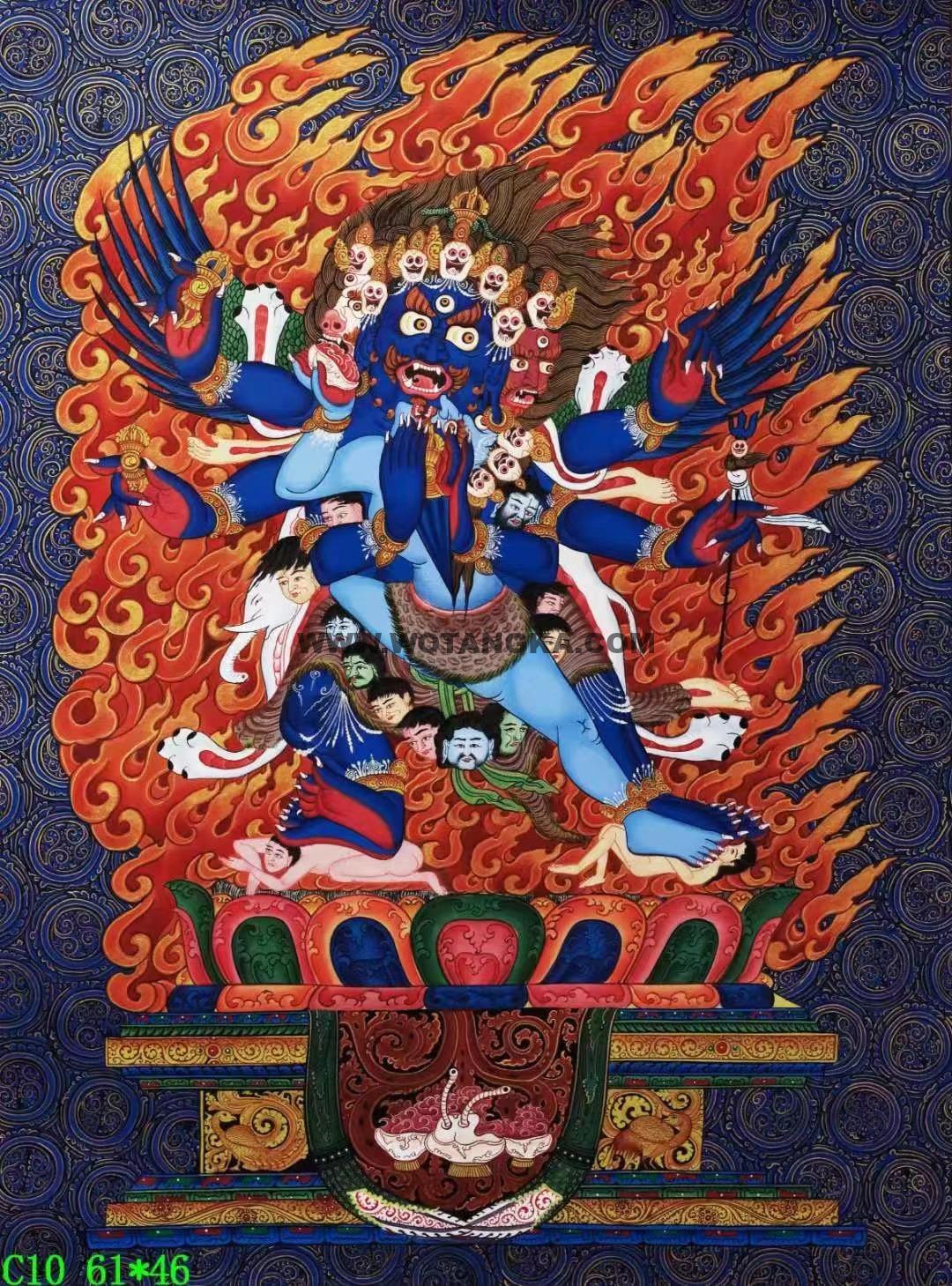 编号138-858123：彩绘唐卡-普巴金刚（61*46CM左右）