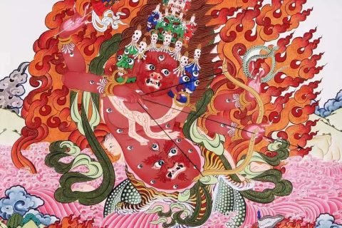 编号138-912860：彩绘唐卡-惹呼拉（60*45CM左右）