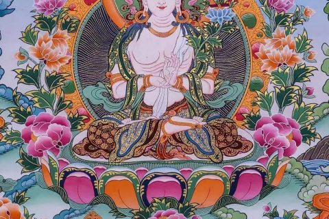 编号138-941110：彩绘唐卡-大势至菩萨（67*49CM左右）