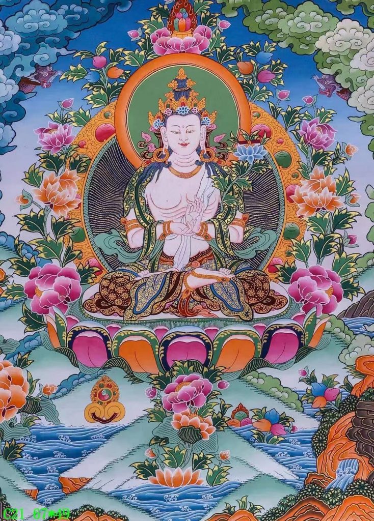 编号138-941110：彩绘唐卡-大势至菩萨（67*49CM左右）