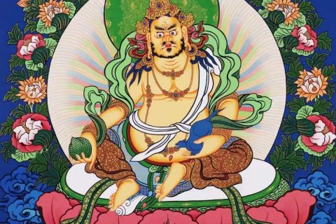 编号138-977697：彩绘唐卡-黄财神（61*45CM左右）