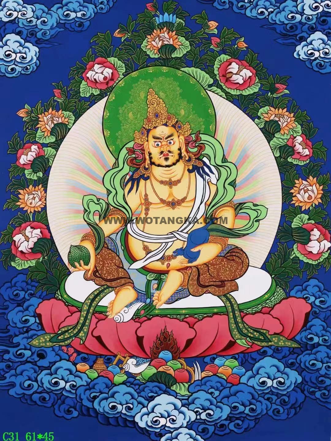 编号138-977697：彩绘唐卡-黄财神（61*45CM左右）