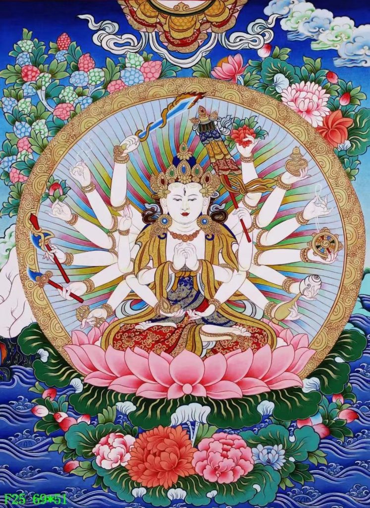 编号138-984003：彩绘唐卡-准提佛母（69*51CM左右）