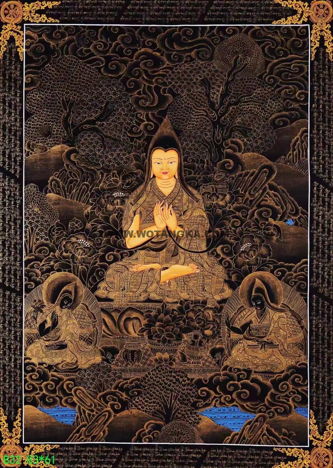 编号138-993882:黑金唐卡-宗喀巴(83*61CM左右)