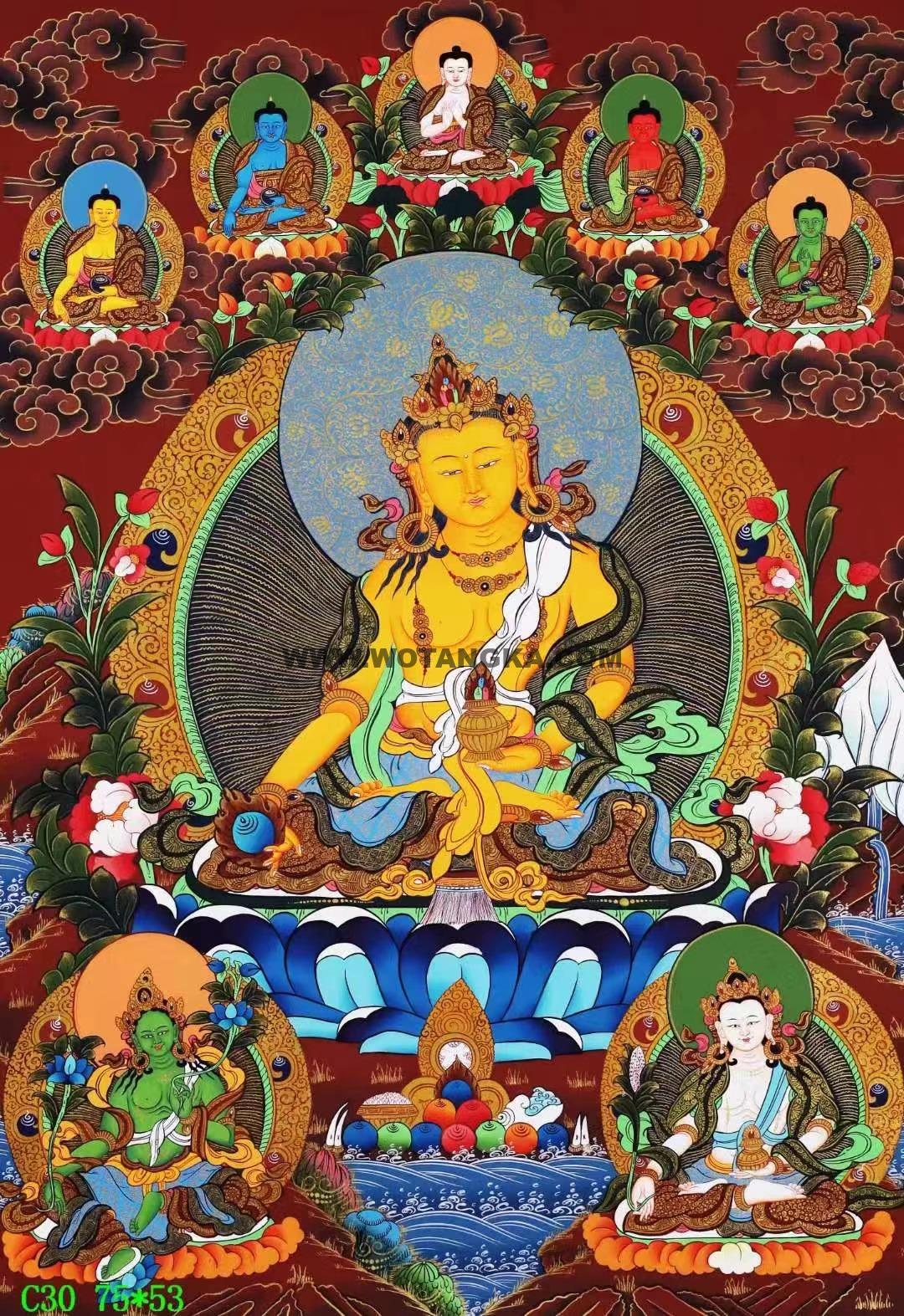 编号138-997401：彩绘唐卡-地藏王菩萨（75*53CM左右）