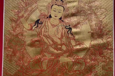 编号188-116574：黄金唐卡-文殊菩萨（30*20CM左右）