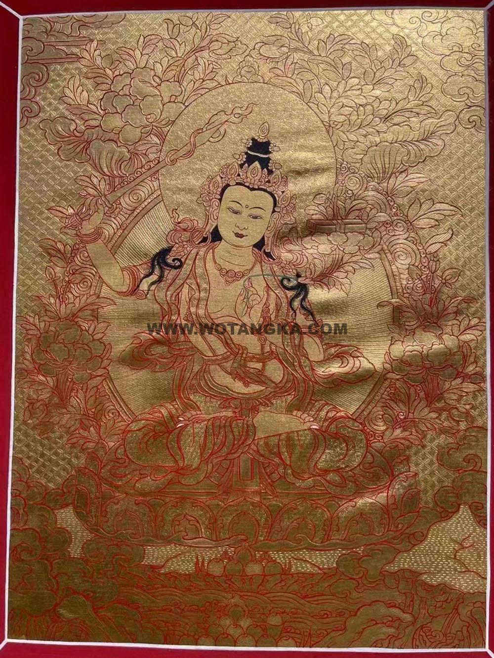 热贡-东智加·画院:黄金唐卡-文殊菩萨(30*20CM左右)