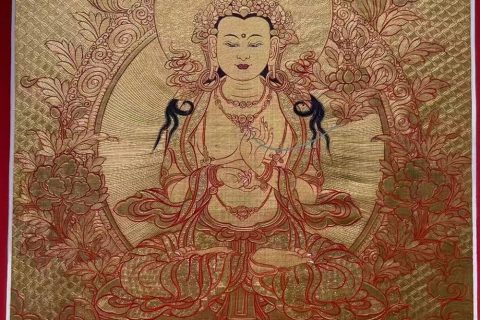 编号188-181359：黄金唐卡-大势至菩萨（30*20CM左右）