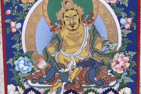 编号188-439307：彩绘唐卡-黄财神（60*45CM左右）