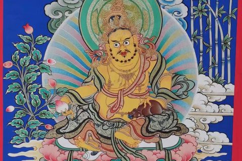 编号188-447931：彩绘唐卡-黄财神（60*45CM左右）