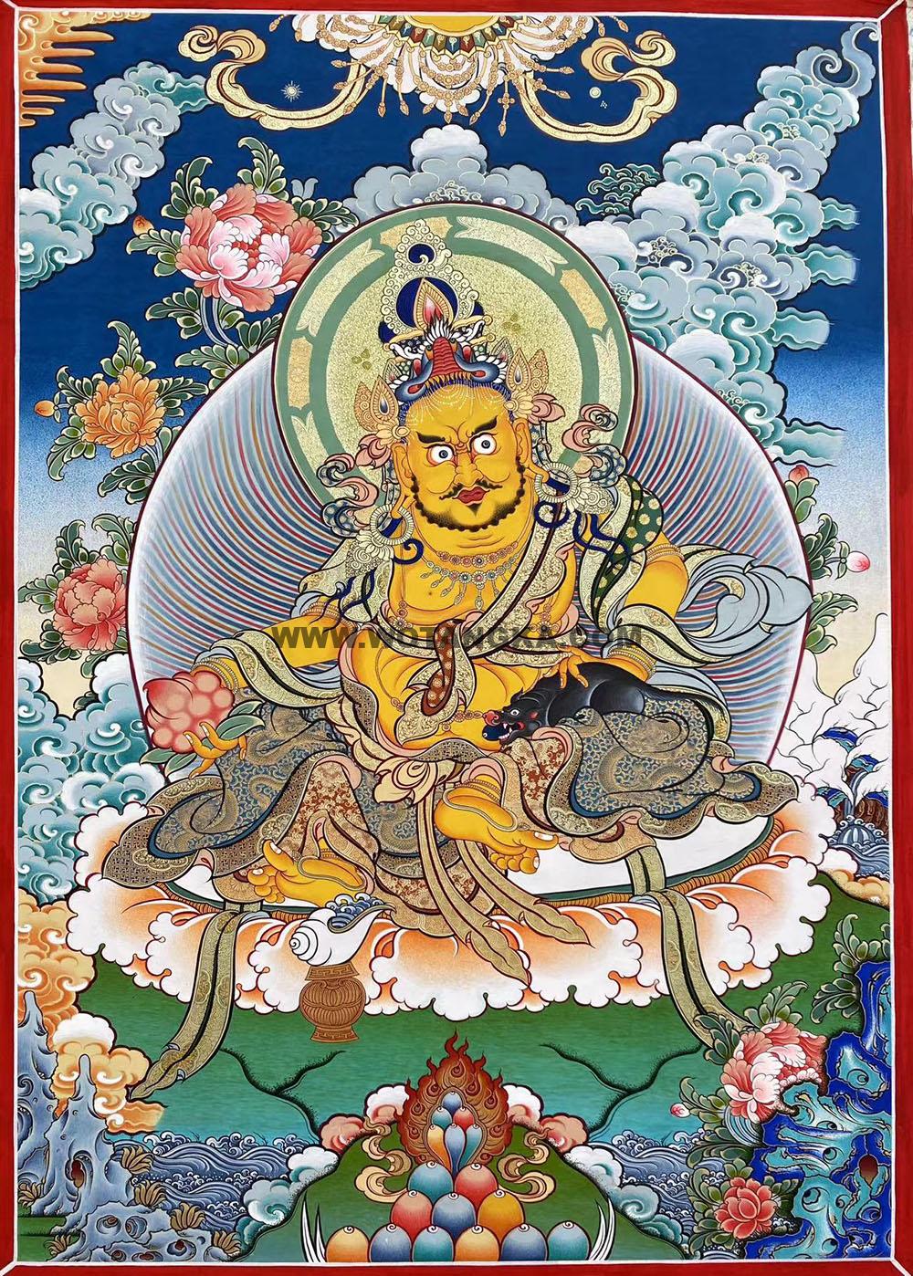 热贡-东智加·画院:彩绘唐卡-黄财神(60*45CM左右)