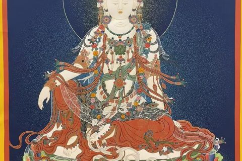 编号188-575858：彩绘唐卡-大势至菩萨（80*60CM左右）