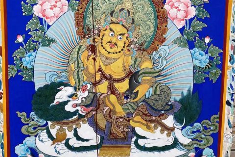 编号188-832921：彩绘唐卡-财宝天王（60*45CM左右）