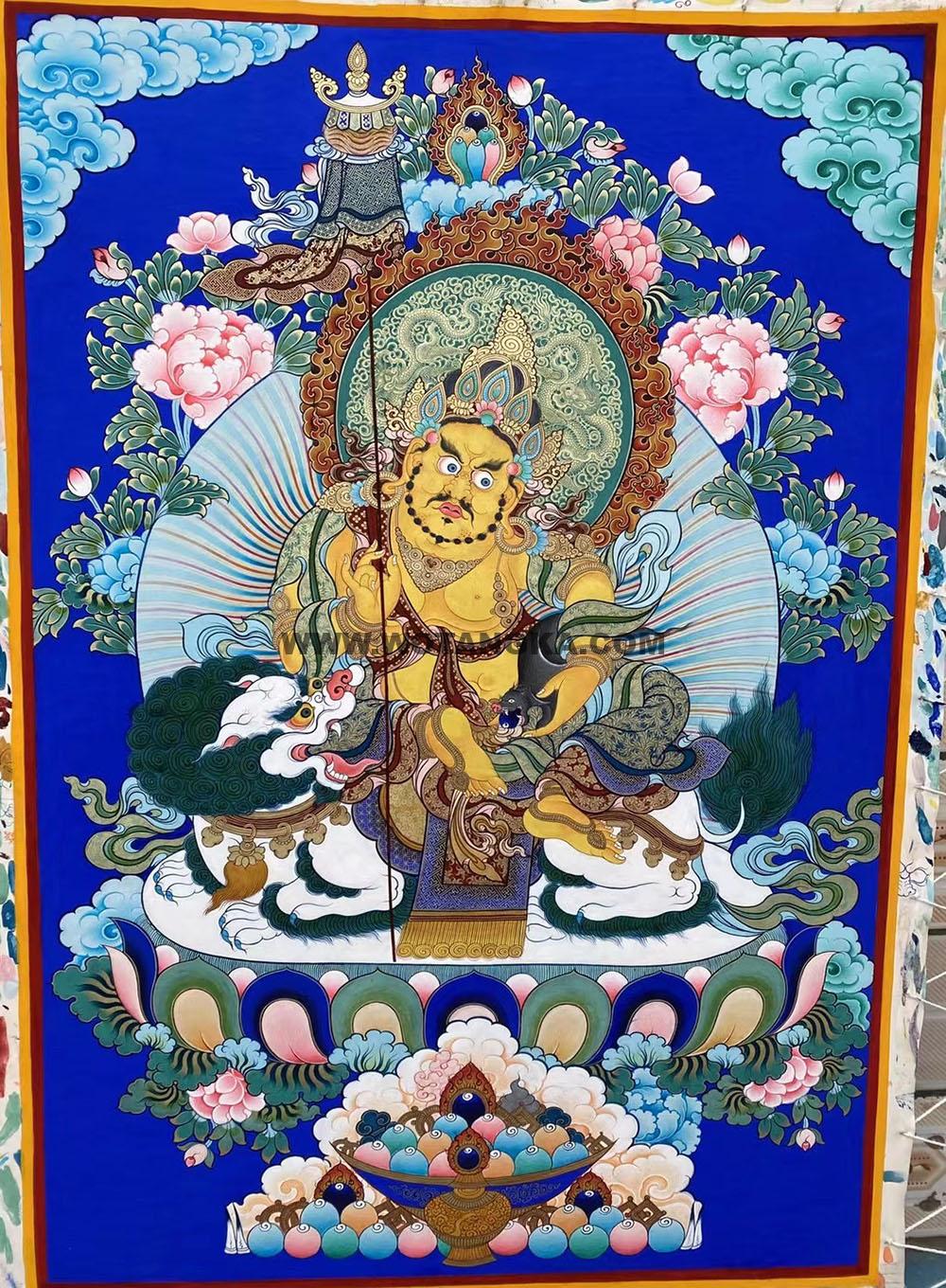 热贡-尕藏·画院：彩绘唐卡-财宝天王（60*45CM左右）